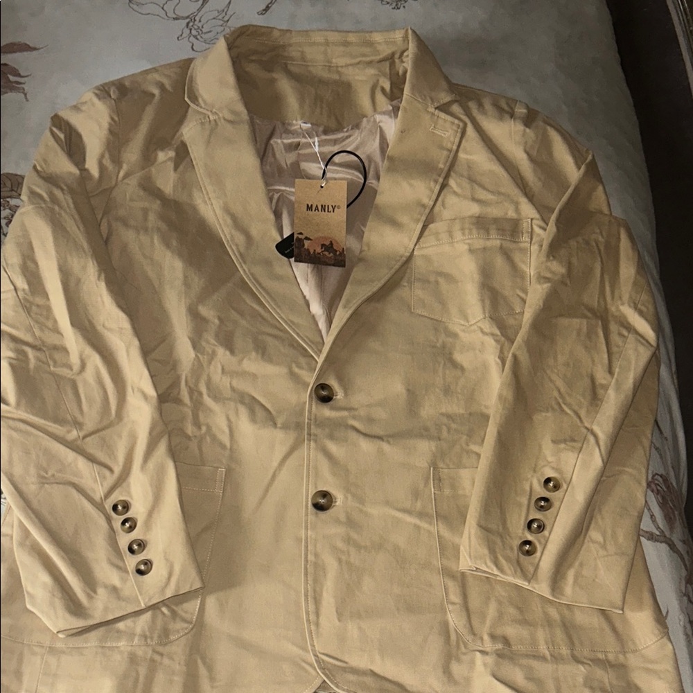 Manly Men's Beige Casual Jacket